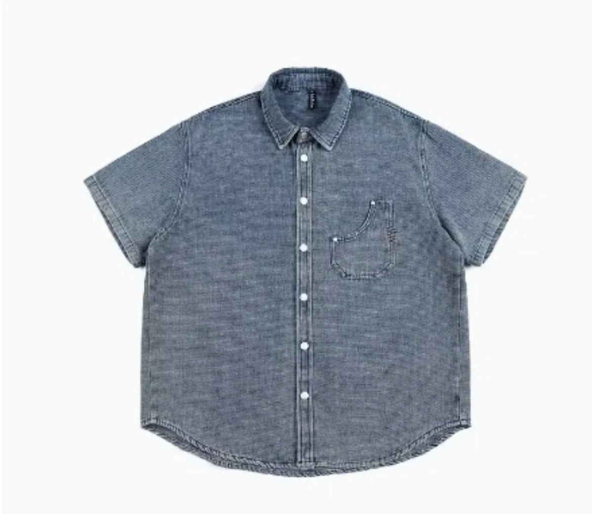 Classic Short-Sleeve Chambray Shirt – TRUST GOD’S TIMING