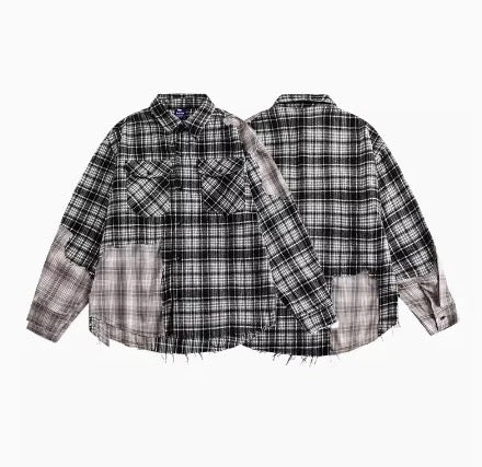 Distressed Plaid Flannel Shirt – TRUST GOD’S TIMING