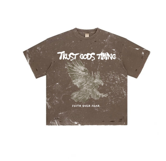 TRUST GOD’S TIMING - Soaring Eagle Distressed Tee