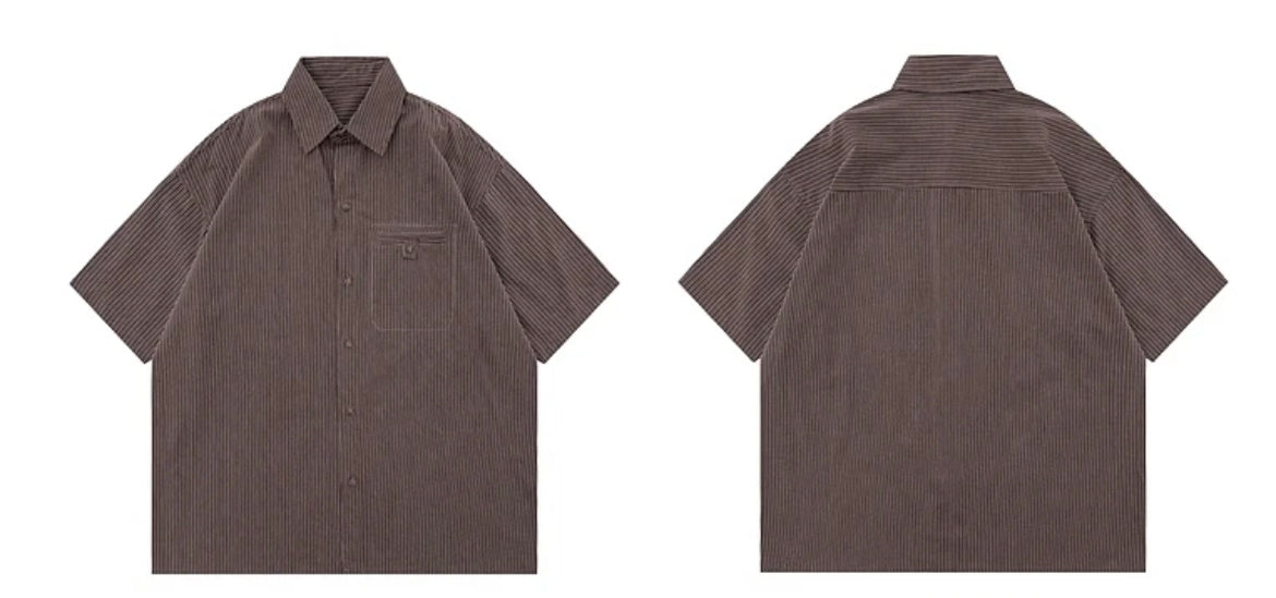 TRUST GOD’S TIMING Pinstripe Relaxed Shirt